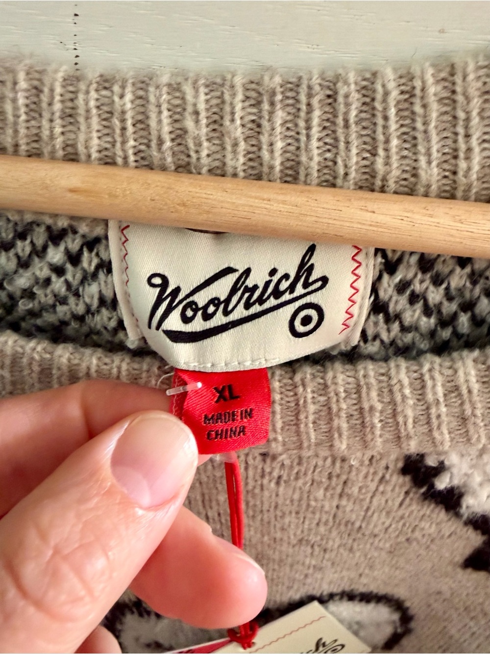 Woolrich x Target Sheep Print Pullover Crewneck Sweater Taupe Lamb Size XL - Picture 5 of 8